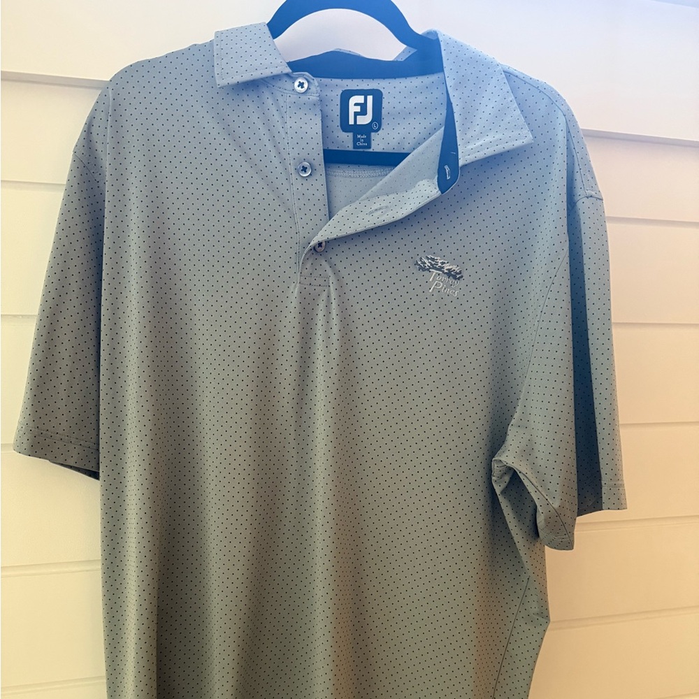 FootJoy Light Gray performance Polo with Dotted Design- Torrey Pines
